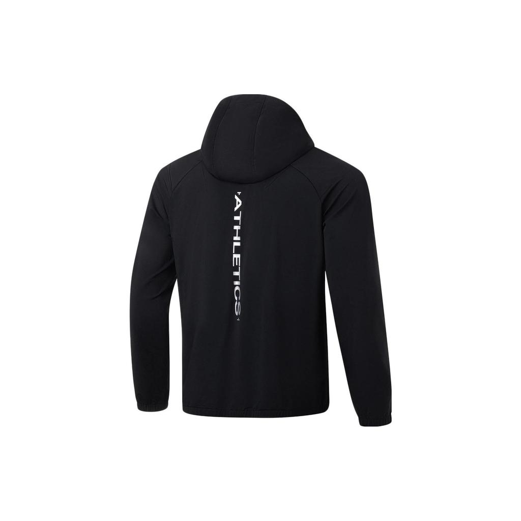 Толстовка с капюшоном и длинными рукавами Li Ning Letter Print, мужская, черная, AWDT569-4