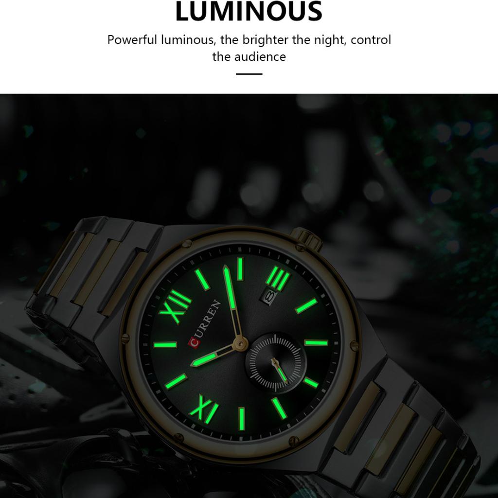 CURREN Роскошные часы Бизнес Водонепроницаемые Мужские часы Светящиеся Дата Нержавеющая сталь Квадратные Кварцевые Мужские часы Повседневные Бизнес Наручные часы