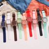 Women Watch/Stylish Square Dial Crystal Silicone Dial