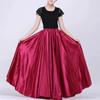 Belly Dancing Skirt Solid Gypsy Women Girl Spanish Flamenco Skirt Satin Big Swing Dress Adult Kids Stage Performance 360-Degree