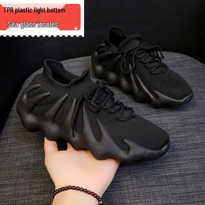 Модные повседневные кроссовки из Flyknit с дизайном-осьминог 2024: Дышащие, Корейский Стиль, Унисекс Носочные Обувь