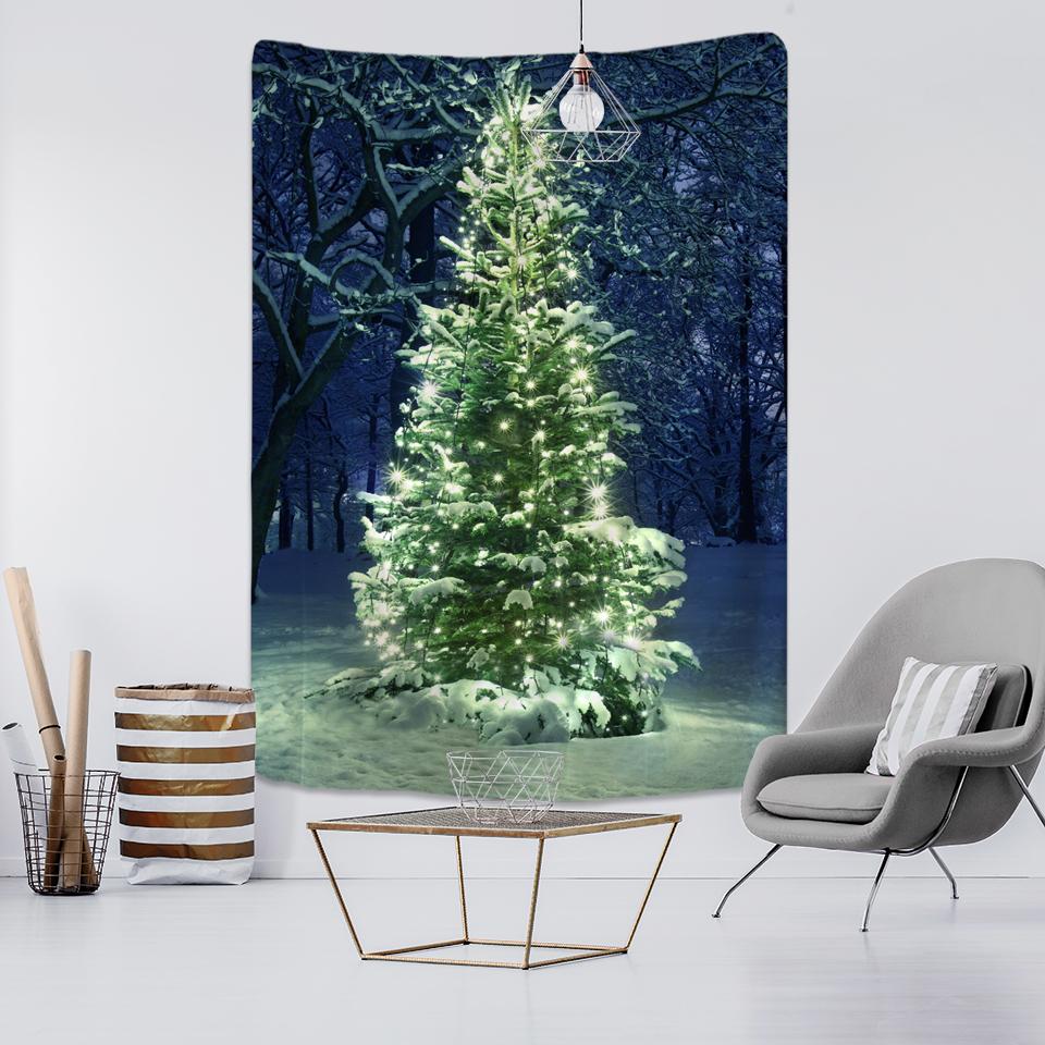 New Year Christmas Tree Decorations Wall Hanging Tapestry Carpet Christmas Home Yoga Mat Bed Cover Beach Mat Gift