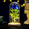 Artificial Rose Flowers Eternal Rose with LED Light Realistic Looking Battery Powered Simulation Rose Flower Holiday Gifts