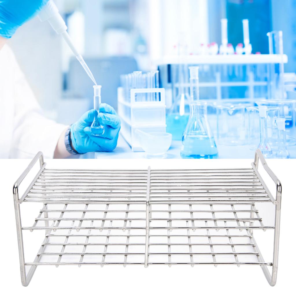 Держатель для пробирок с квадратным отверстием, лабораторное оборудование, коррозионно-стойкая нержавеющая сталь, 50 отверстий