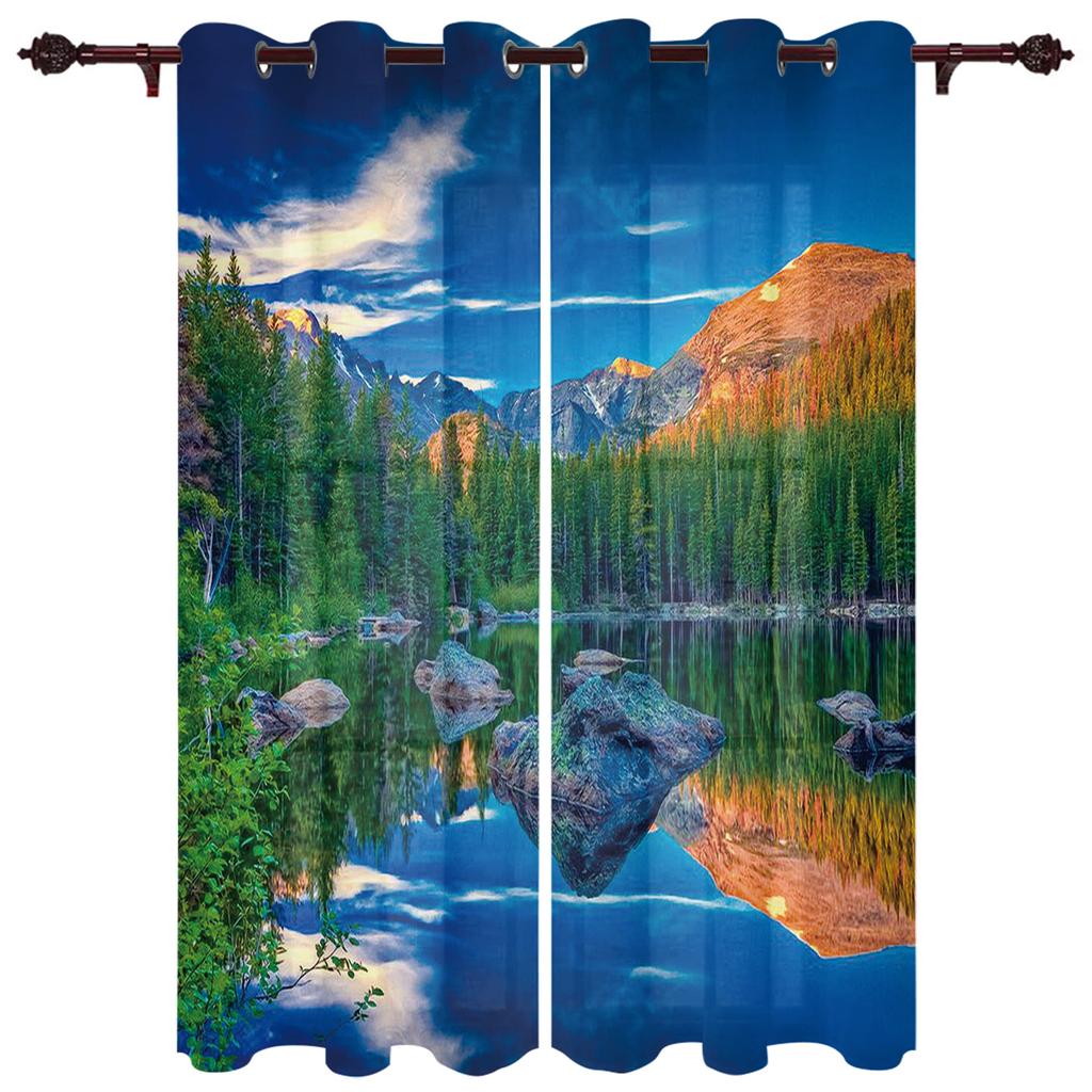 Шторы на окна со снежинками из соснового леса, роскошный декор для гостиной, рождественские шторы для спальни, кухни, оконные шторы