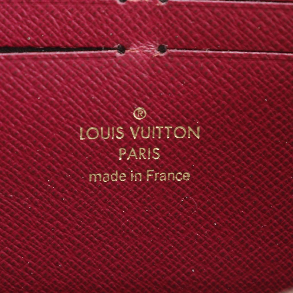 LOUIS VUITTON Portefeiulle Clemence Purse M60742 Zip Around Fuchsia Red Monogram canvas Women Used