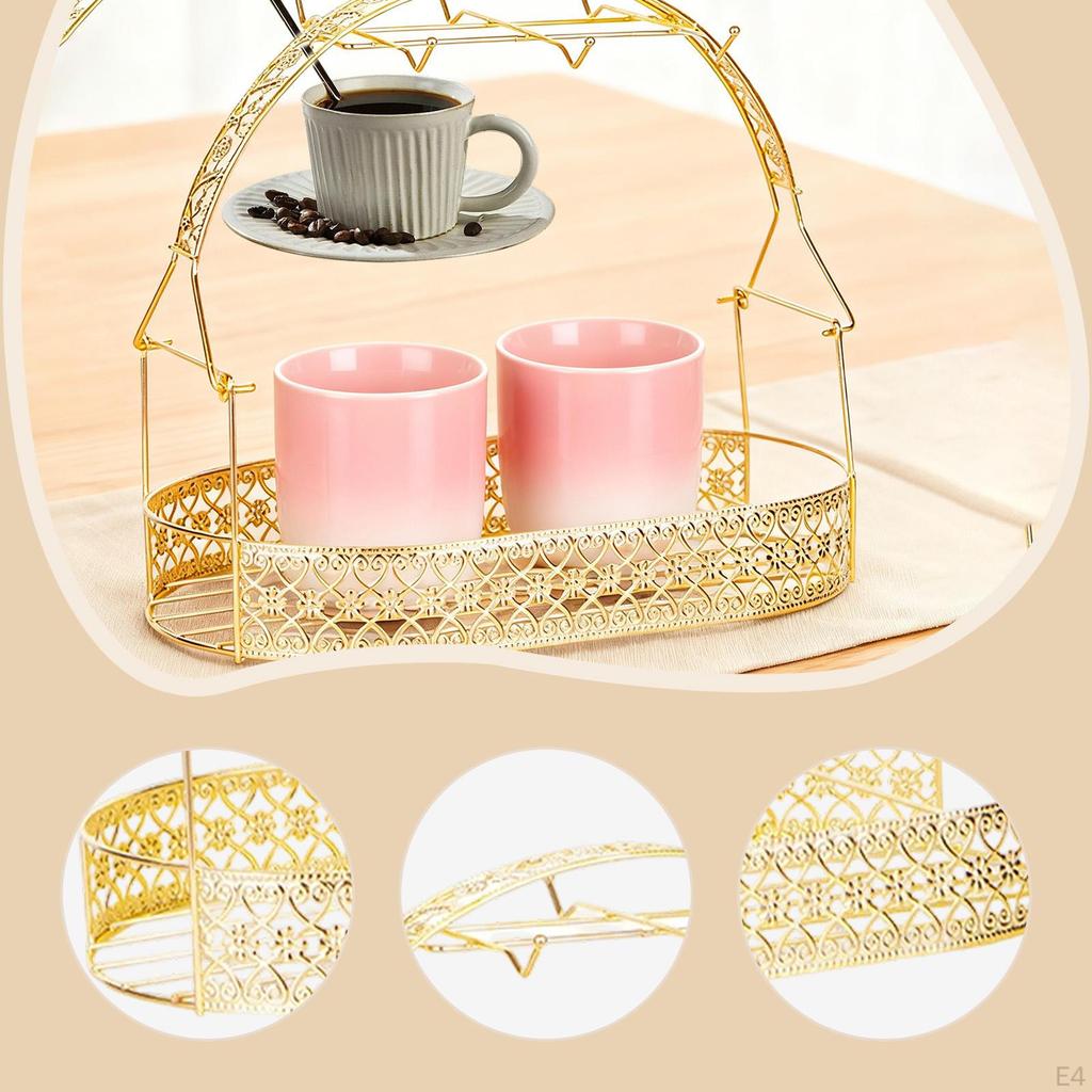 Аксессуары для подставки для бутылок Роскошный дом на 6 чашек Подарок Экономия места Кухонная столешница Железо Офис