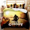 Western Cowboy Sunset Scenery Comfortable Duvet Quilt Cover Pillowcase Bedding Set Children Bedroom Decoration Home Textile