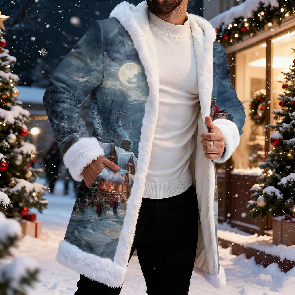 Мужская повседневная куртка с рождественским принтом