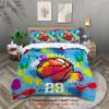 Набор из 3 предметов, красочный пододеяльник с принтом баскетбольного мяча, евро, кинг, двуспальная кровать, вечеринка, забавный и креативный постельный набор