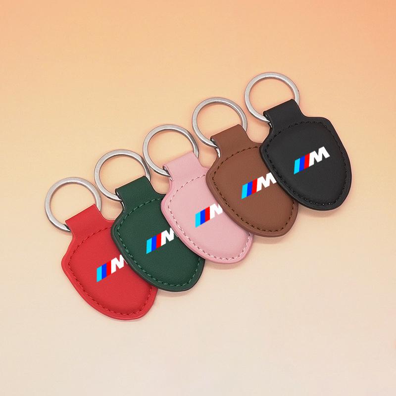 Leather Metal Keyring Key Chain Ring Car Logo Keychain For BMW M Performance E46 E90 E60 F10 F30 E39 E36 F20 E87 G30 E92 E91 X5 fsbm73