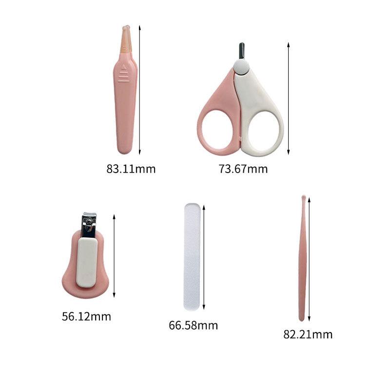 Infant Nail Care Set: Non-Slip Clippers, Nasal Forceps, Nano Glass File, and Case