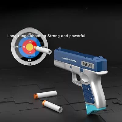 Детский пистолет-бластер с мягкими дротиками, реалистичный игрушечный пистолет, ручной пистолет с поролоновыми дротиками, детская интерактивная игрушка для стрельбы в помещении с 8 мягкими пулями