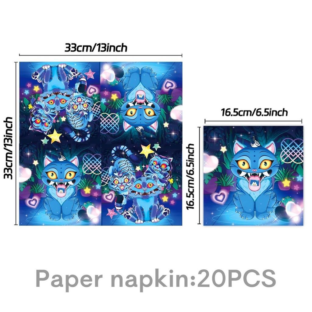 Witch Hunter Team Themed Tableware Set, Party Supplies, Birthday Decoration and Arrangement Props, Tableware, Banner, Tissue Set