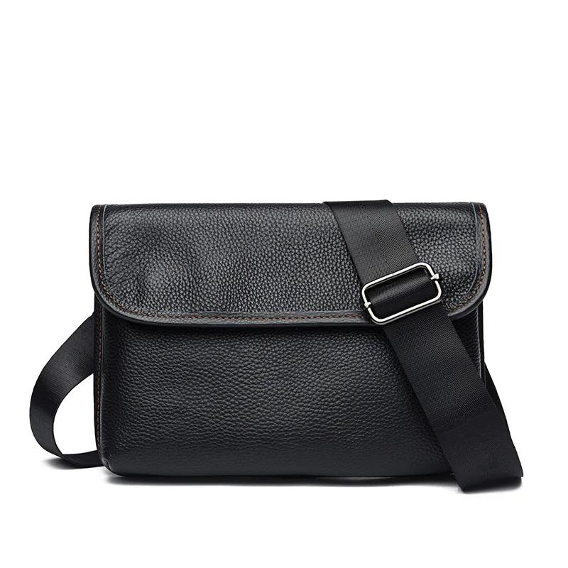 Shoulder Messenger Bags Men's Genuine Leather Daily Use Handbag Men's Cow Leather Fashion Purse