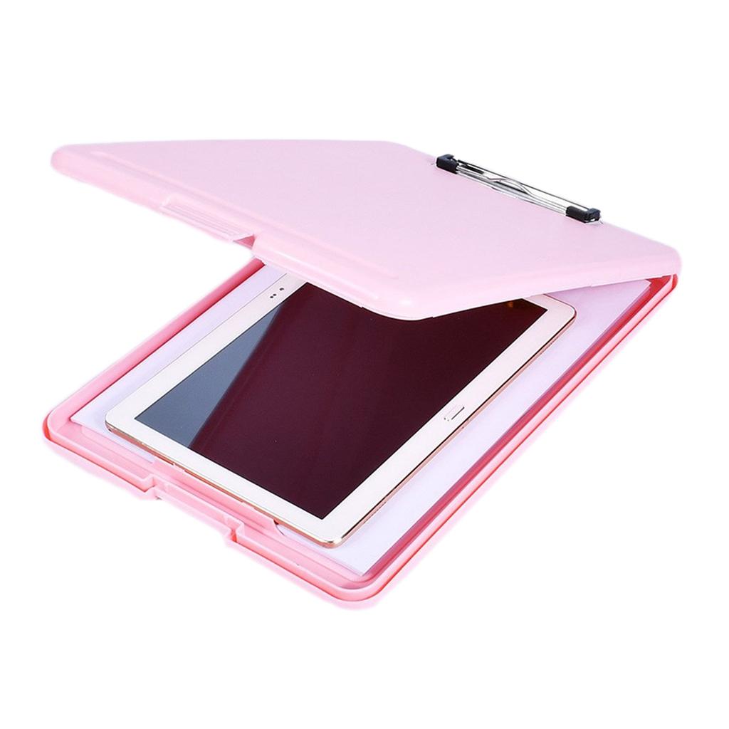 2-in-1 Clipboard with File Storage Case Portable Document Organiser Waterproof File Folder for Hospital Nurse Doctor
