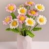 6PCS Artificial Flower Crochet Flowers Daisy Bouquet Hand-Knitted Daisy Flower for Valentines Day Mother's Day Birthday Wedding Home Decor