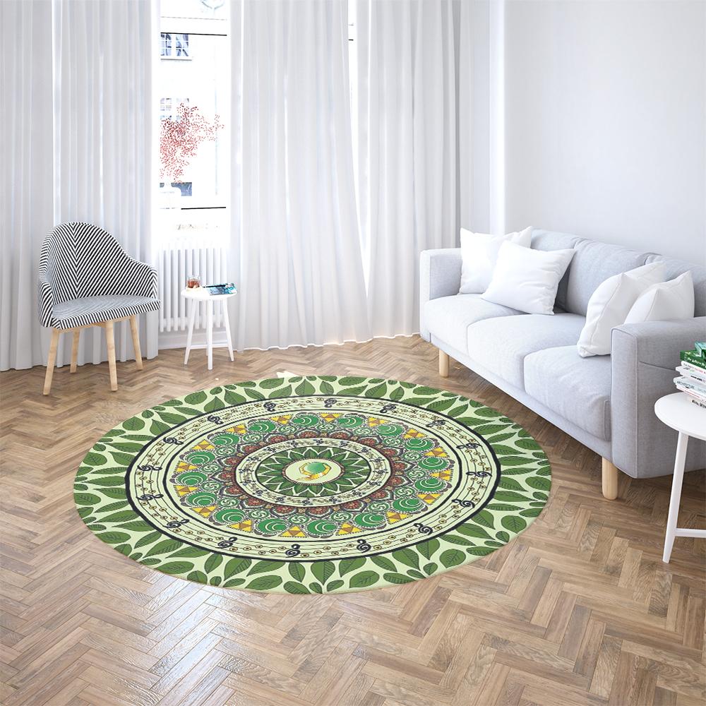 Круглый ковер с узором мандалы, красочный, с геометрическими, цветочными и ретро-дизайнами, мягкий ковер для гостиной, спальни, в богемном стиле
