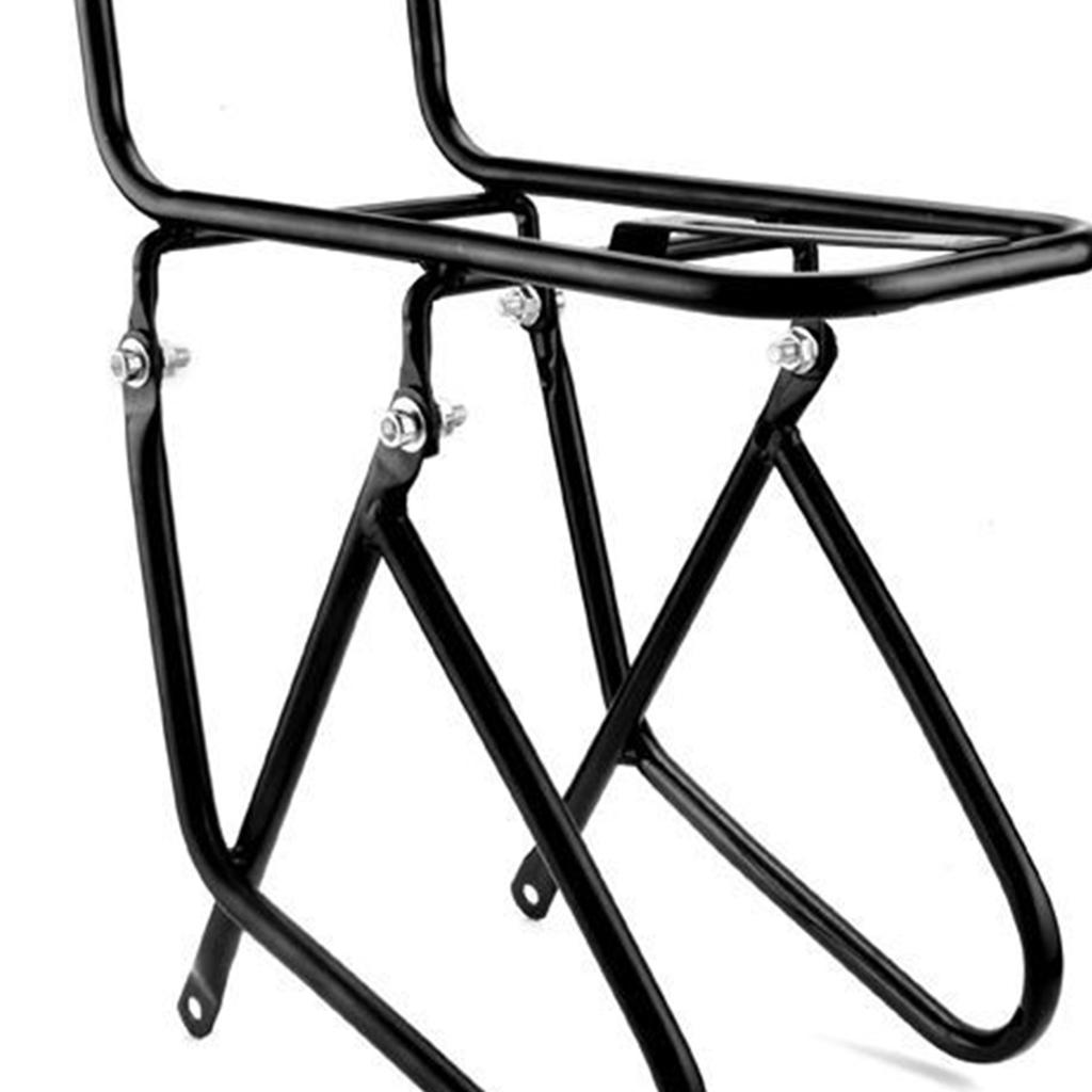 Bicycle Front Rack Steel Cycling Front Bracket Luggage Shelf Cargo Rack 25x15x15cm Carrier Bracket Black