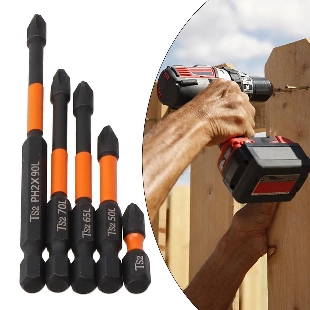 1/4Inch Hex Screwdriver Bits 5pcs 65mm Alloy Steel