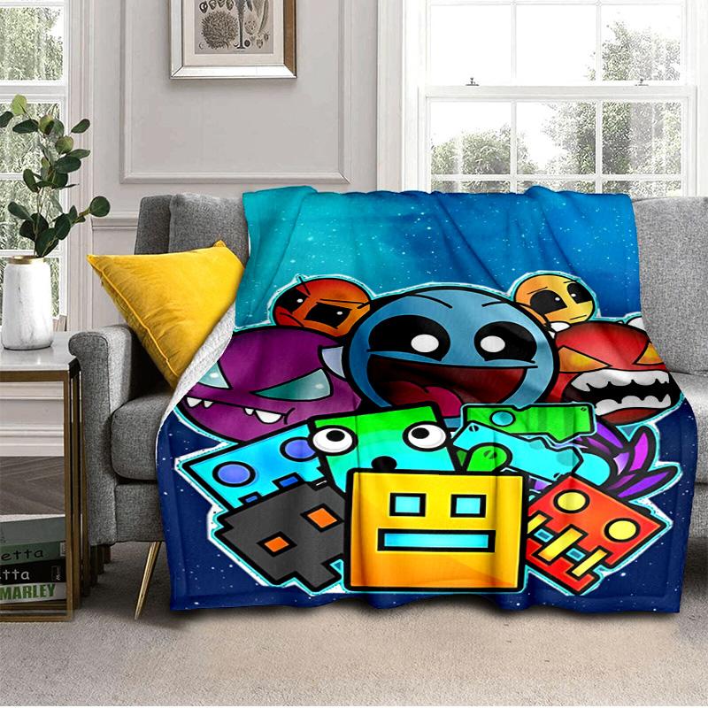 Geometry Dash: Dance To The Beat Blanket Suitable for Sofas, Beds, Offices, And Camping - Perfect Gift for Halloween Christmas