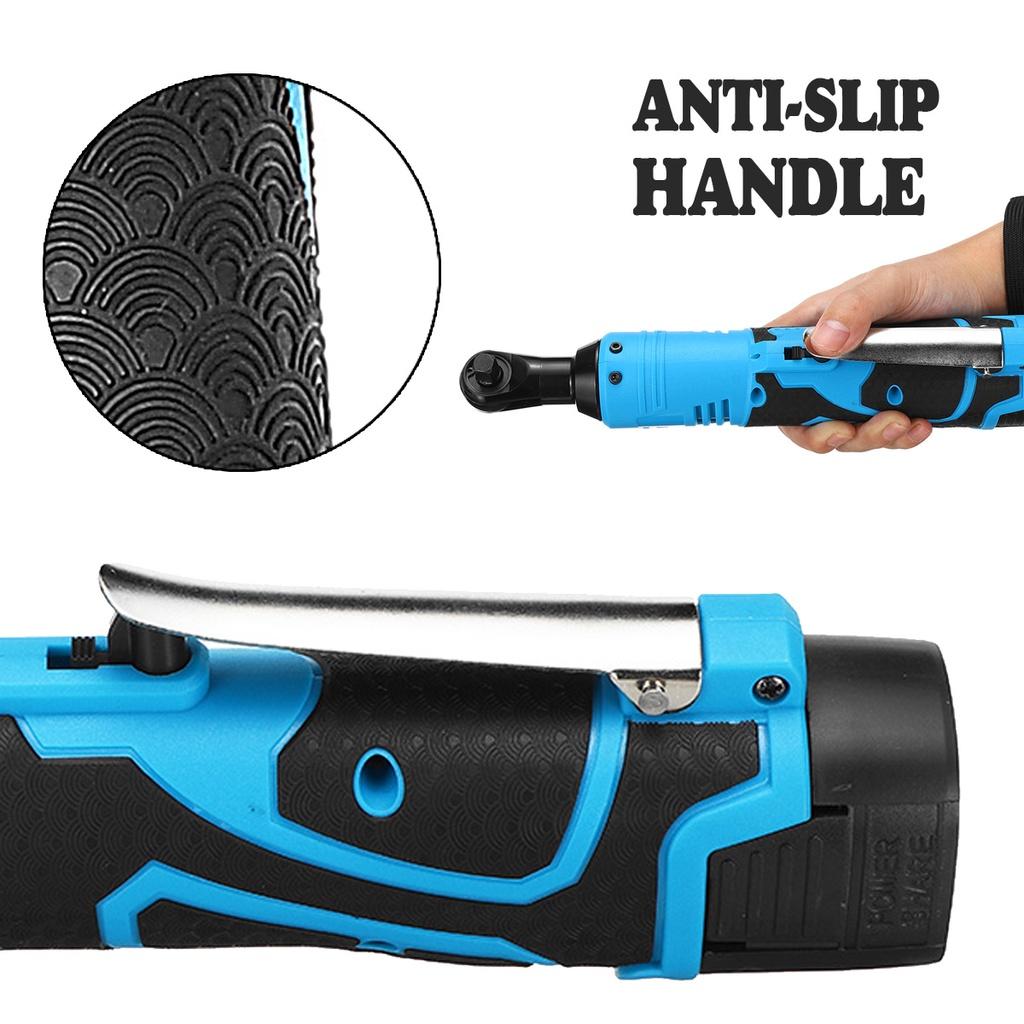 18 В 100 Н.м Аккумуляторный Беспроводной Электрический Гайковерт Угловой Гайковерт с 2 Аккумуляторами Зарядным Устройством Комплект Трещоточный Ключ Инструмент для Ремонта