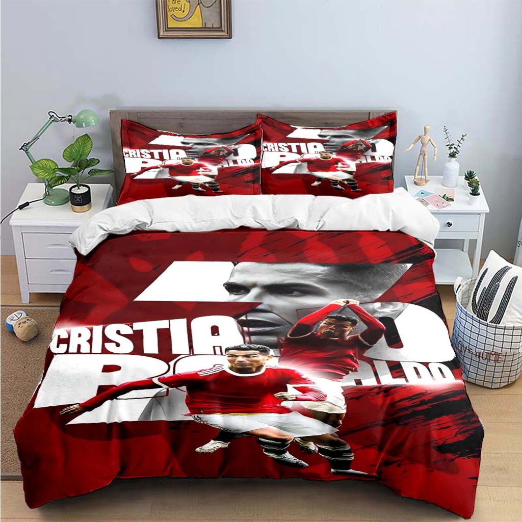 Fashionfootball Star RRonaldo Printing Bedding Set Duvet Cover Comforter Bed Youth Kids Girl Boys Luxury Birthday Gift