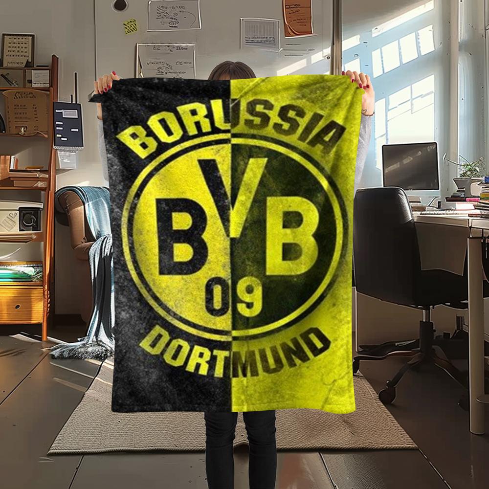 1pc Dortmund Print Flannel Blanket, High quality Comfortable for All Seasons, Home Decor, Warmth and Comfort, Perfect for Christmas Gifts28