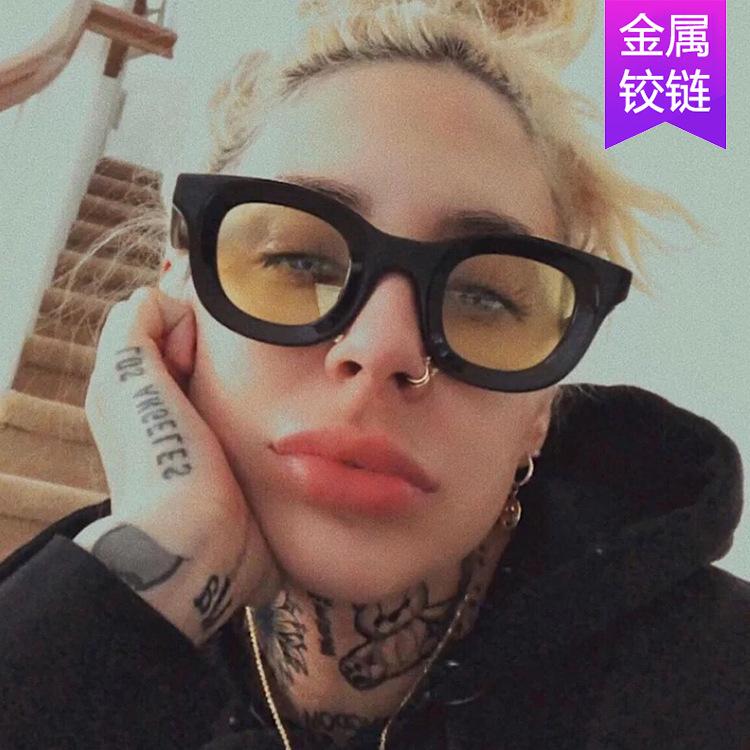 European and American hip hop concave sunglasses new personalized sunglasses ins retro street photography trendy dancing sunglasses
