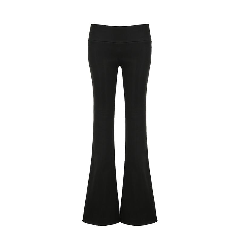 American Street High Waist Solid Color Flare Leggings: Slimming, Foldover Waist Sweatpants