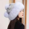 Норковая шапка женская осенне-зимняя шапка из лисьего меха, защитная шапка для ушей, новая норковая шапка, защитная шапка для ушей, женская шапка-шарф