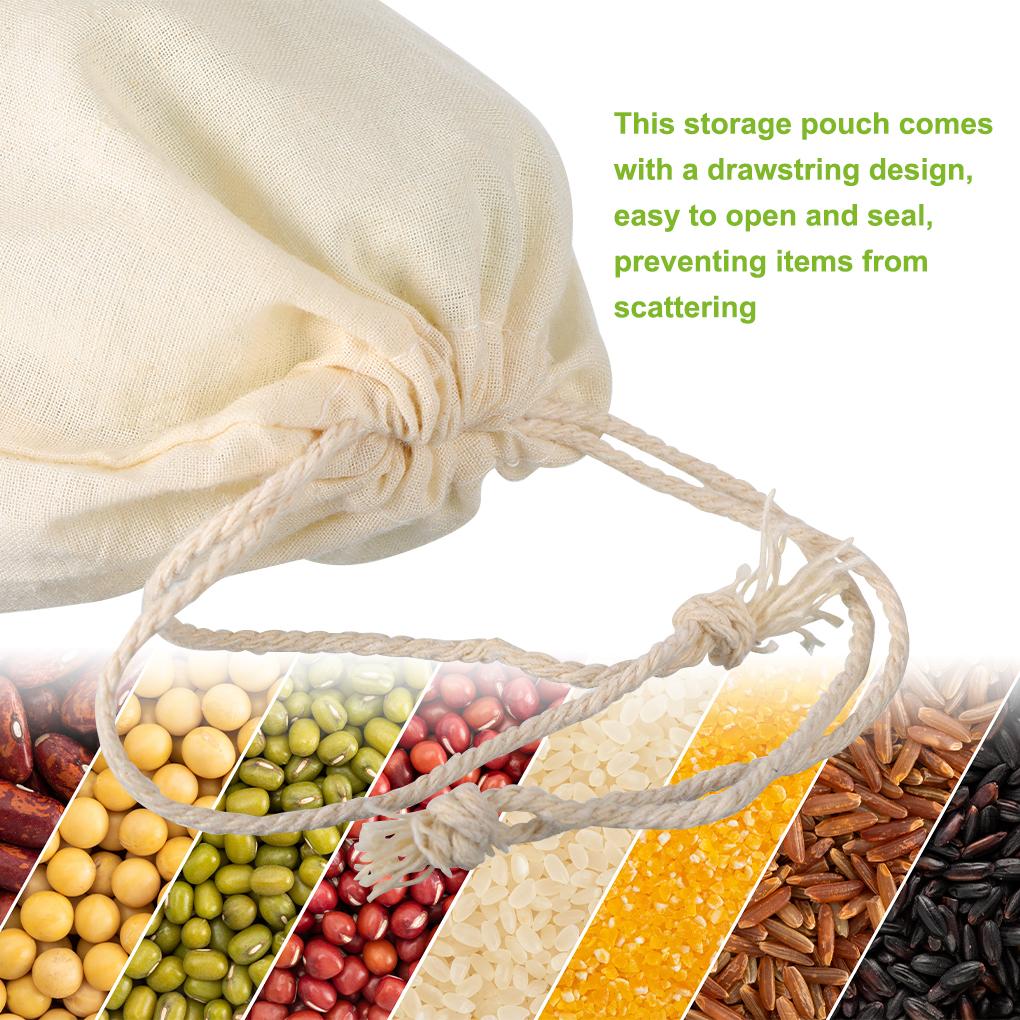 Drawstring Bag Cotton Linen Jewelry Storage Pouch Wedding Party Gift Holder Portable Herb Organizer