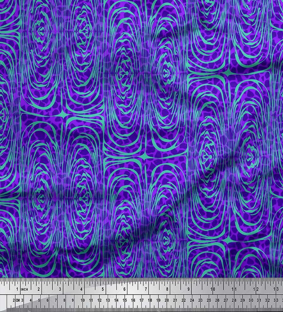 Soimoi Синяя японская креп-сатиновая ткань с принтом из кожи зебры и леопарда 1 метр 42 дюйма