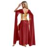 Womens Egyptian Cleopatra Costume Crop Top Split Chiffon Skirt Set Halloween Party Wear