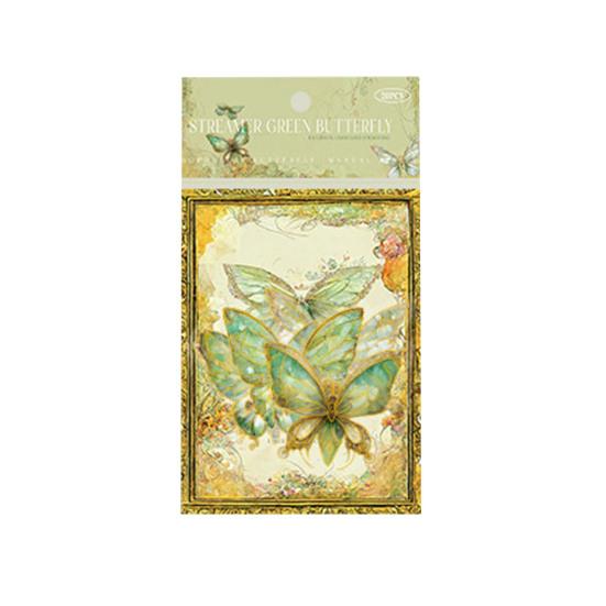 20 шт. наклеек-бабочек, блестящие голографические прозрачные эстетические наклейки для художественного дневника, скрапбукинга, изготовления открыток для журнала своими руками