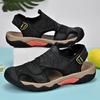 Fashion Summer Leather Sandals Men Outdoor Beach Flats Breathable Casual Shoes Man Genuine Leather Summer Footwear Lightweight Sandaly