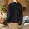 Топы для женщин Пуловер Длинный рукав Круглый вырез Осень Зима Теплый Эластичный Оверсайз Утолщенный Топ