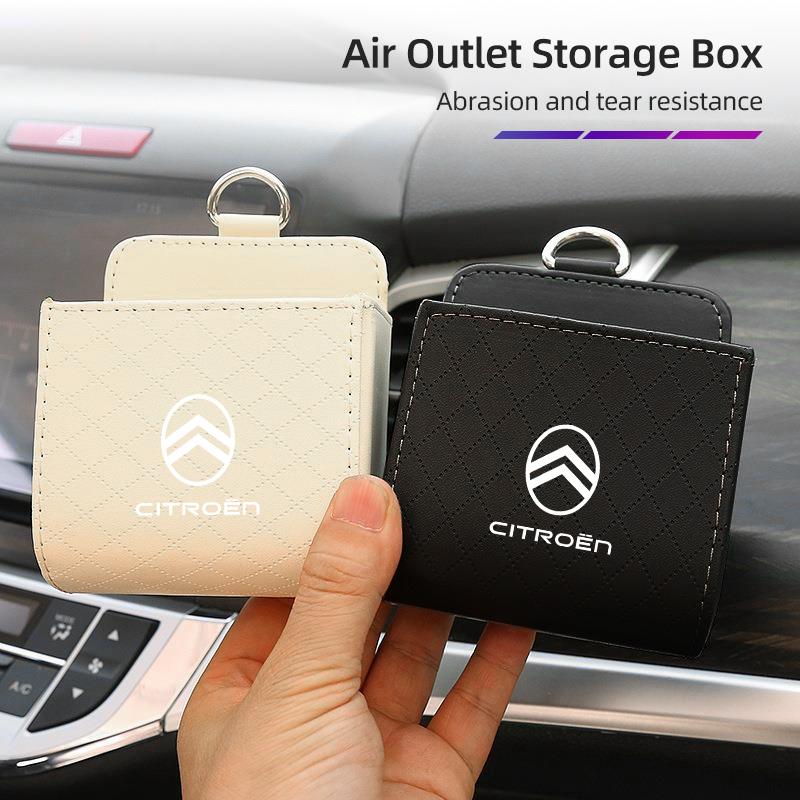 Car Air Vent Storage Box Rhombus Pattern For Citroen C4 C3 C5 C1 C2 Celysee Berlingo Cactus Picasso Aircross Saxo Grand