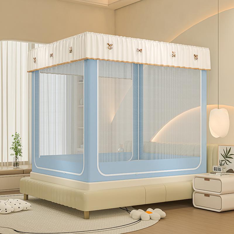 Blackout Anti-Fall Mosquito Net for Beds - Baby-Safe, Warm Bedroom Yurt Tent