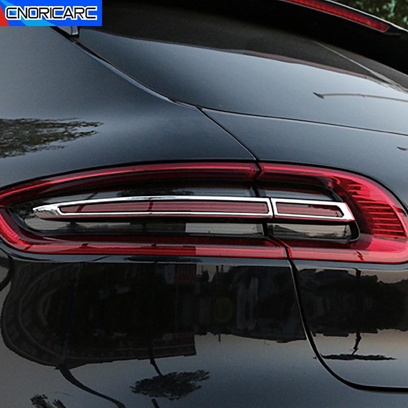 Car Accessories Rear Fog Lamp Frame Foglight Bumper Decoration Cover Trim Strips For Porsche Macan 2014-2017 Interior Stickers