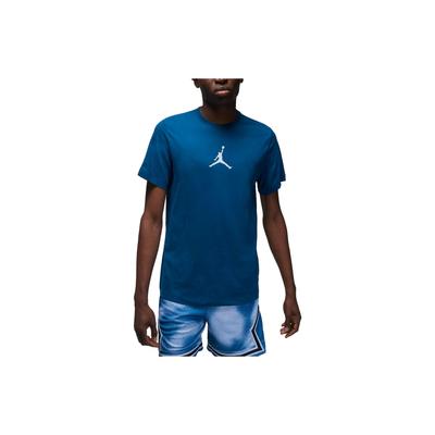 Быстросохнущая футболка с круглым вырезом Jumpman с логотипом, мужские топы, светло-голубой CW5191-427