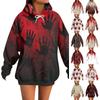 Women's Casual Fashion Halloween Printed Long Sleeve Pullover Hooded Sweatshirt