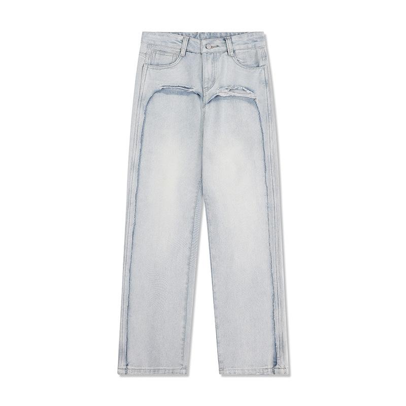 Фиолетовые джинсы нестандартной формы в стиле ретро для женщин с широкими штанинами, прямые брюки для пухлых мм, утягивающие длинные брюки большого размера