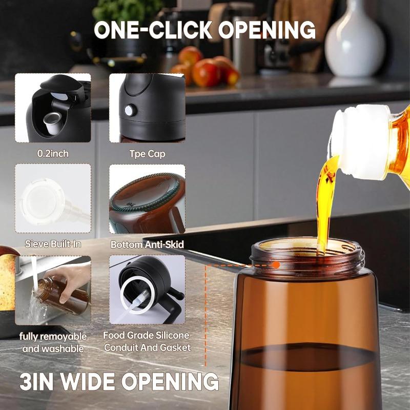 2 In 1 Glass Oil Sprayer Dispenser Bottle 470ml Leakproof Olive Oil Dispenser For Cooking