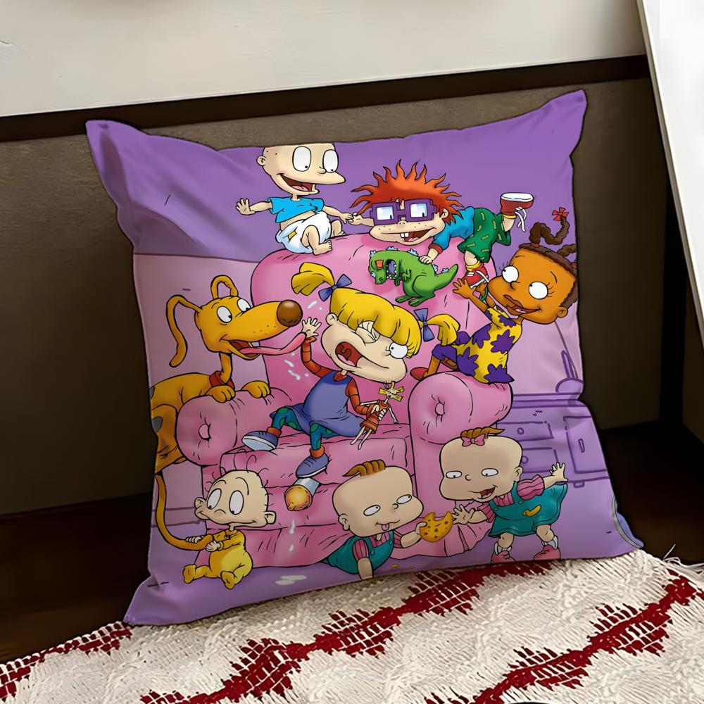 Anime cartoon RRugrats Cushion Cover Reversible Soft Durable Pillow Cover Home Car MultiScene Use for Daily Comfort