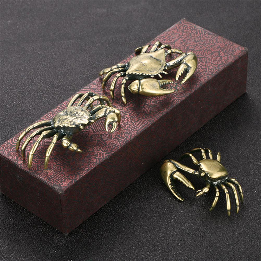 Crab Figurines Statue Sculpture Antique Craftsmanship Brass
