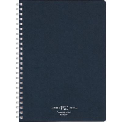 Блокнот KOKUYO Note Soft Ring, натуральный, 80 листов, формат А5, темно-синий, в А-образную форму, Su-SV638A-DB