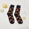 1 Pair Creative Shrimp Pattern Casual Comfy Soft Mid-calf Men's Socks for Daily
