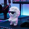 Funny Lion Sculpture 3D Printed Figurine Cool Statue with Sunglasses Modern Collectible Desktop Ornament for Home Office Executive Desk Decor