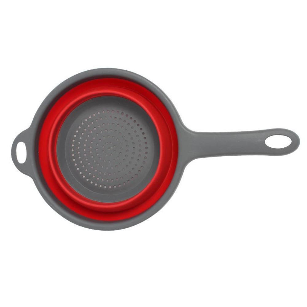 Collapsible Design Silicone Colander With Handle Kitchen Colander  For Draining Fruit